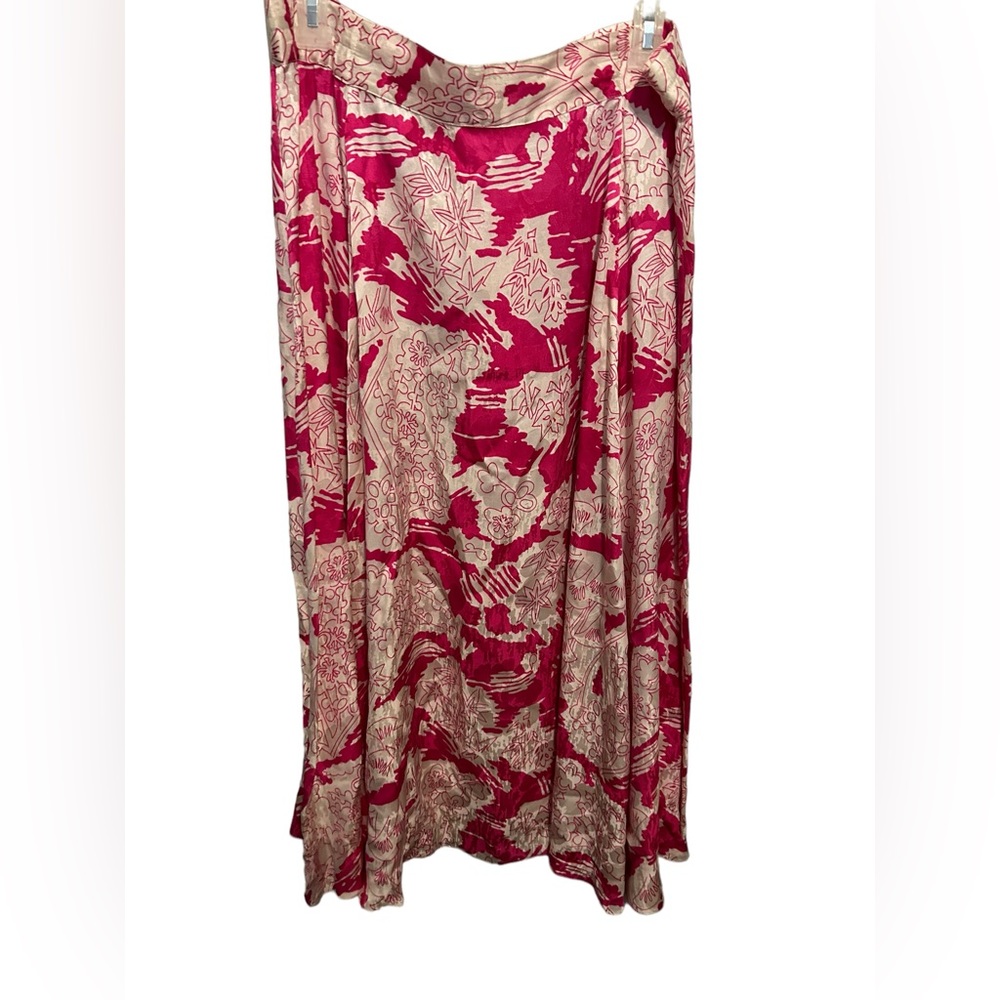 Sady king pink and white silk skirt measurements in pictures